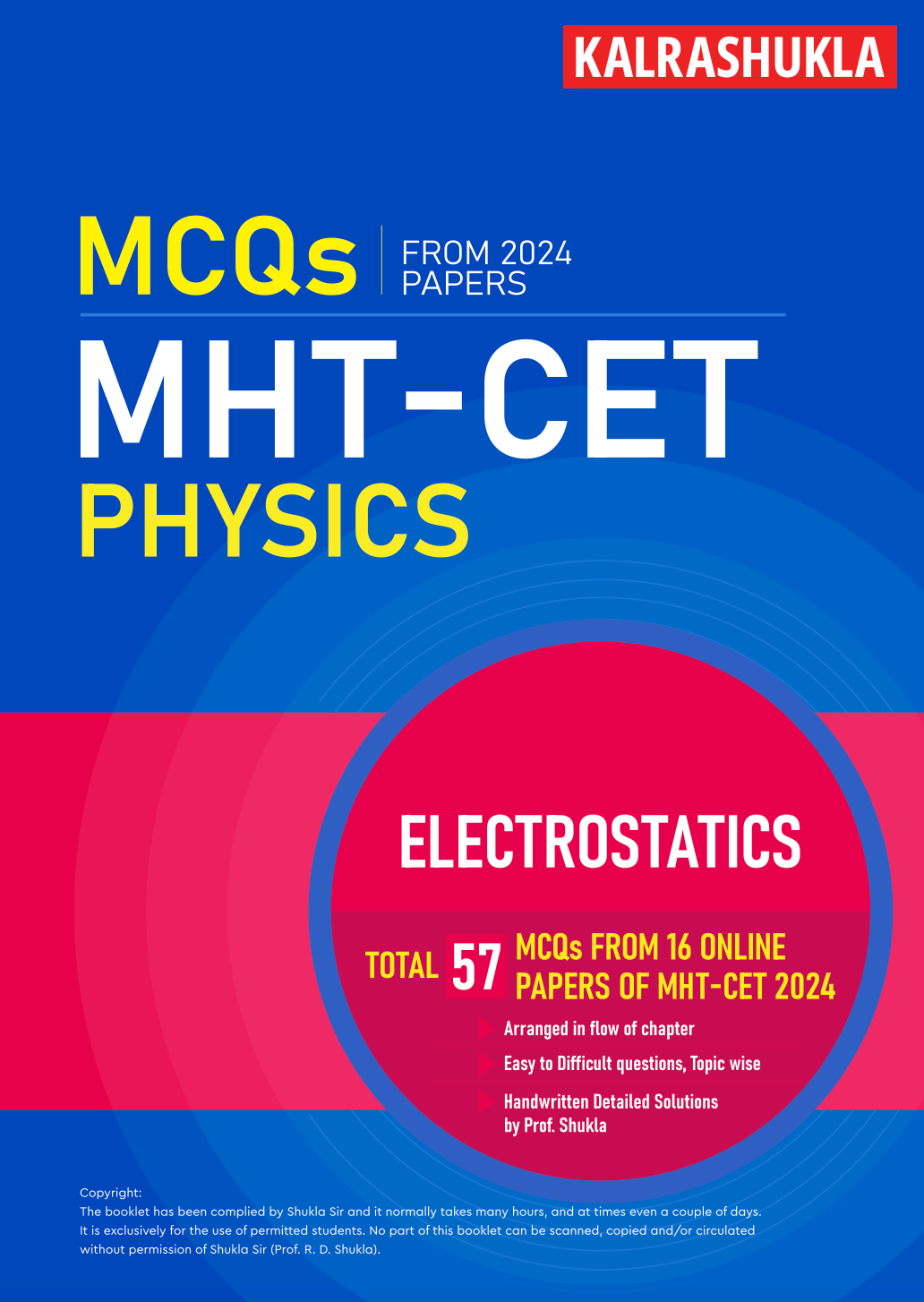 Electrostatics MHT-CET Physics 2024 Q&A - PRINTED BOOKLET