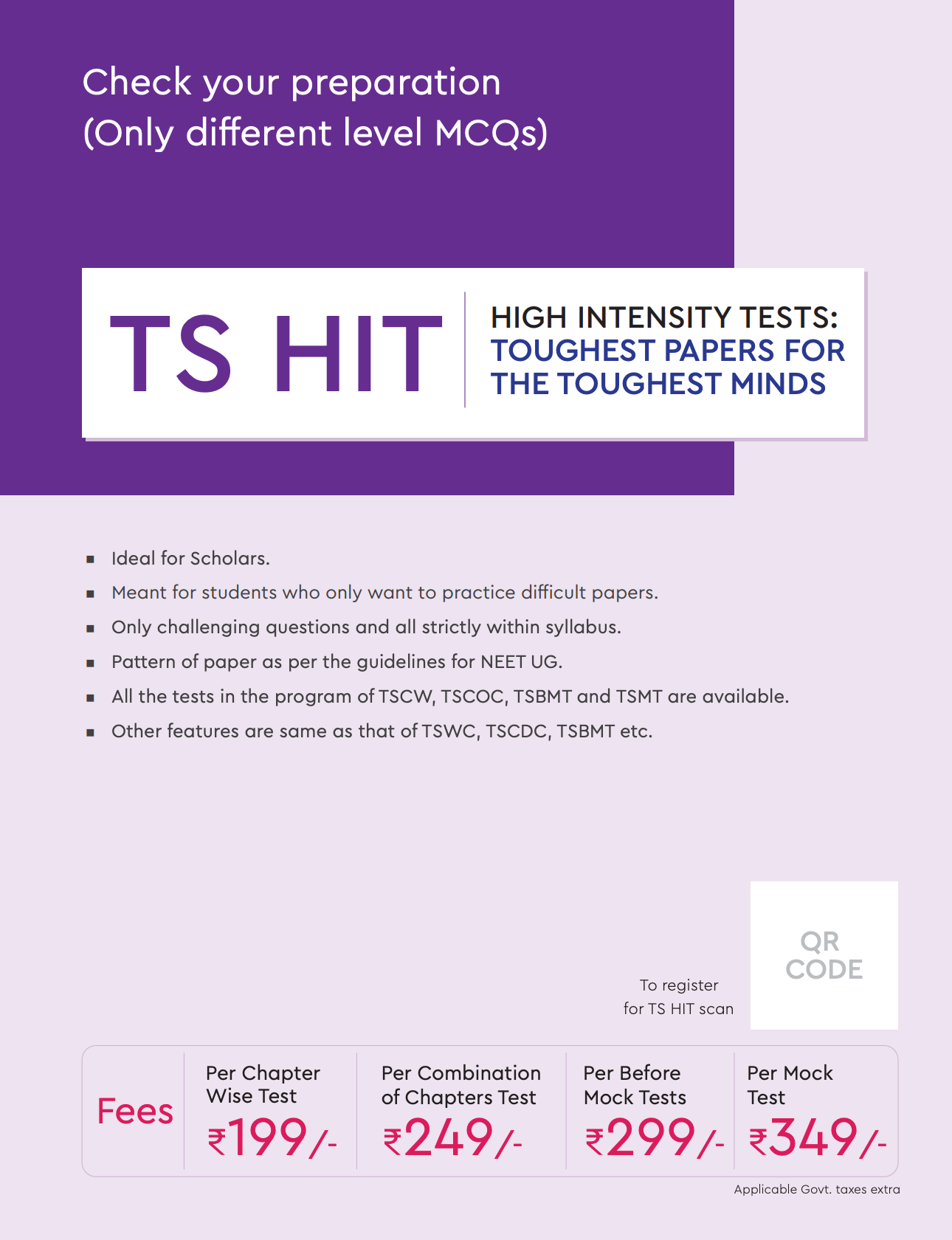 TS HIT HIGH INTENSITY TESTS TOUGHEST PAPERS FOR THE TOUGHEST MINDS UG 2026 NEET ONLINE