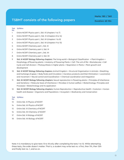 TSBMT TEST SERIES BEFORE MOCK NEET UG 2026 ONLINE