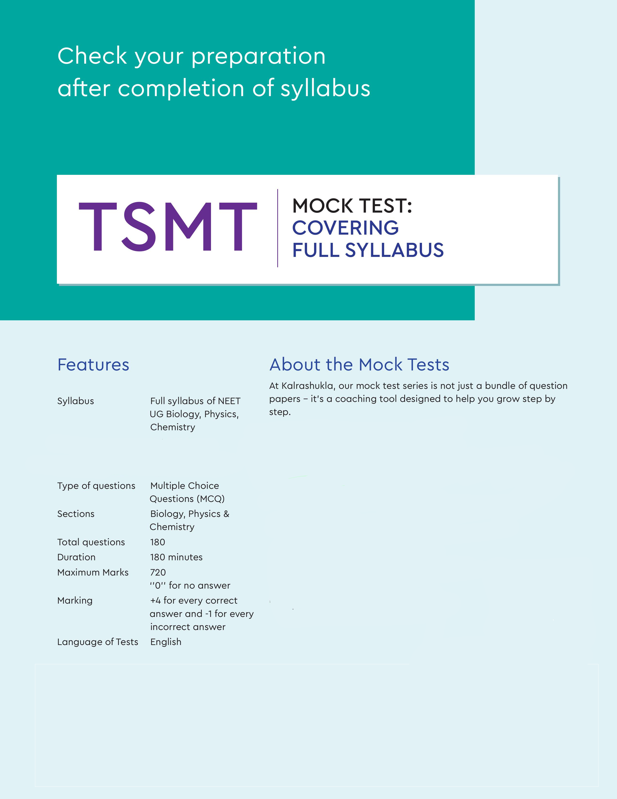 FREE MOCK TEST: COVERING FULL SYLLABUS NEET UG 2026 – KALRASHUKLA CLASSES