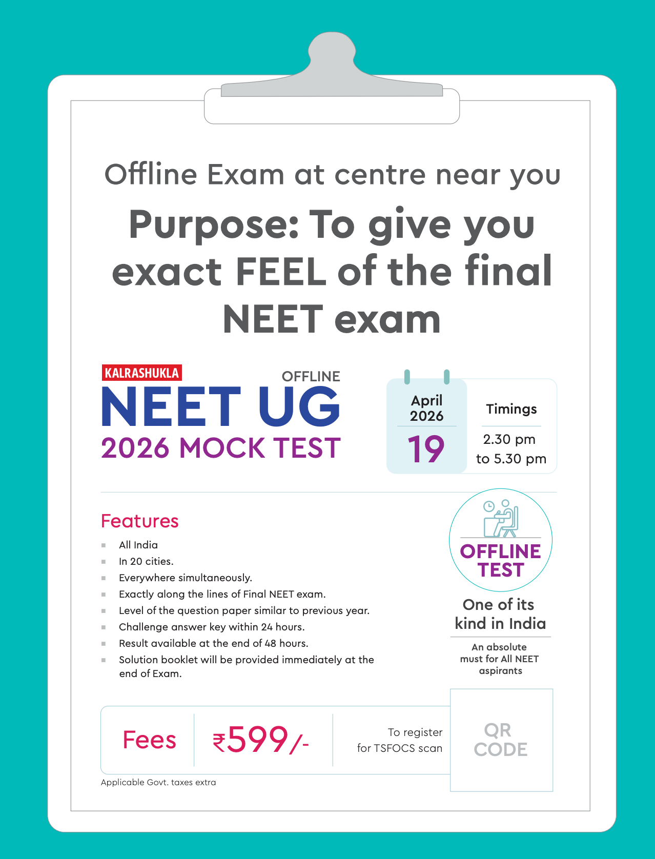 UG 2026 NEET MOCK TEST OFFLINE